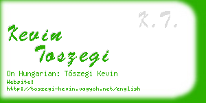 kevin toszegi business card