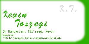 kevin toszegi business card